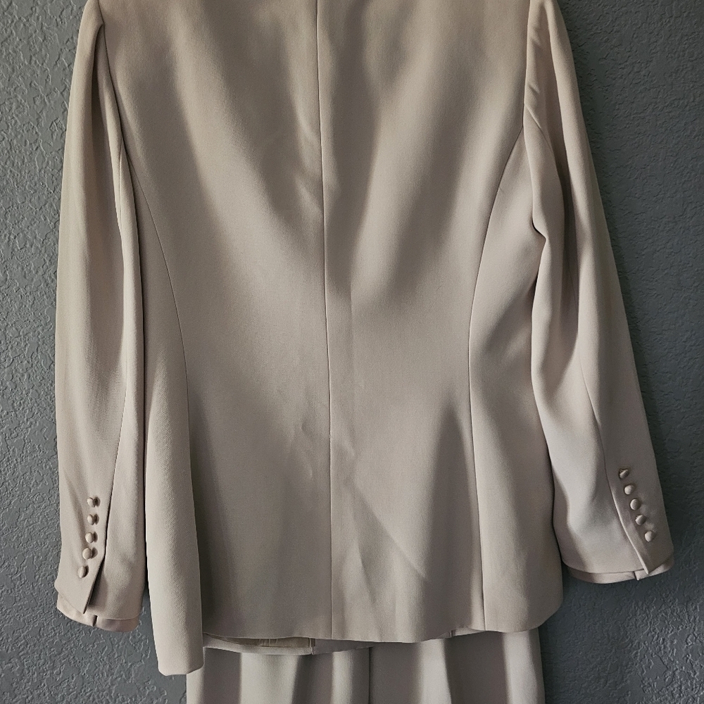ALBERT NIPON Cream Ivory 2pc Suit Coat Blazer And Pants Set Size 8 - Picture 6 of 16